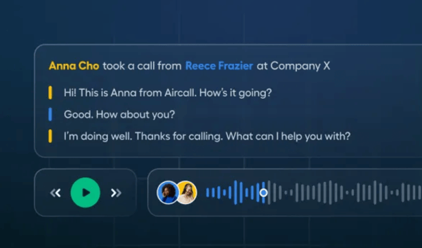 Résumé de conversation et parole aircall