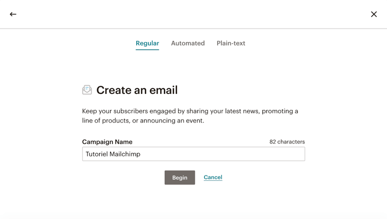regular email mailchimp